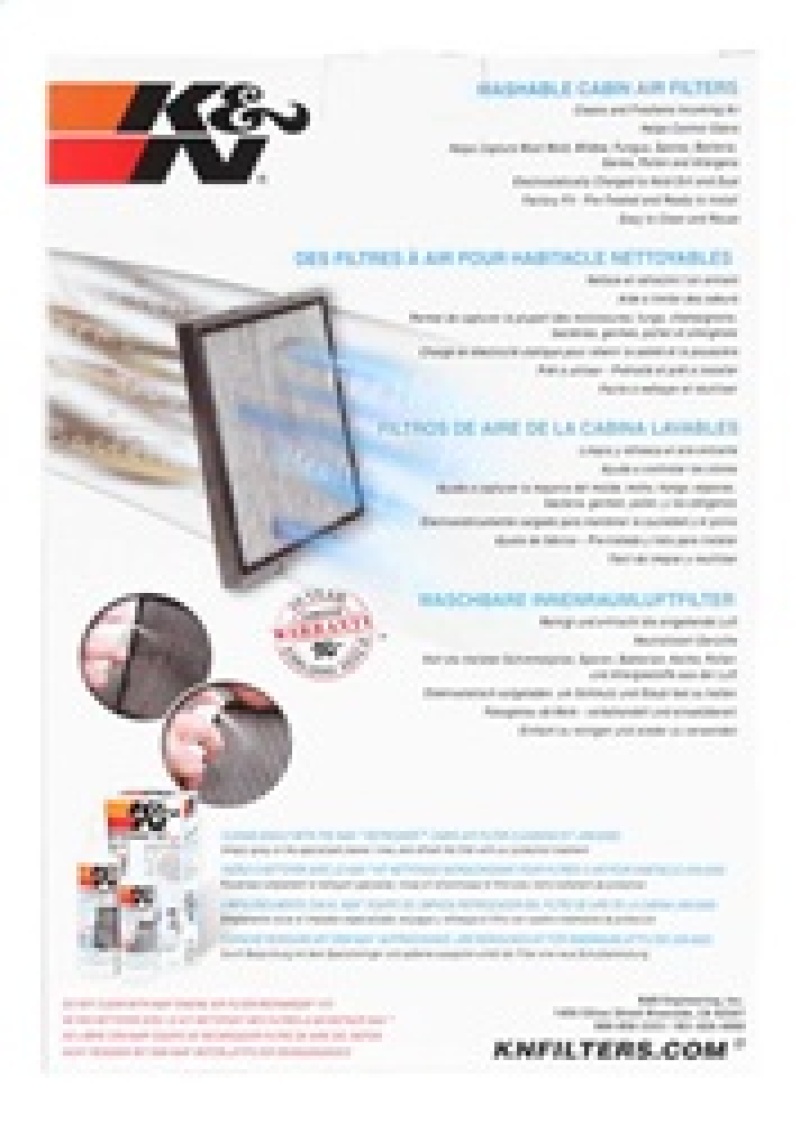 Tesla S Cabin Air Filter - K&N Engineering - Washable - `12-`15